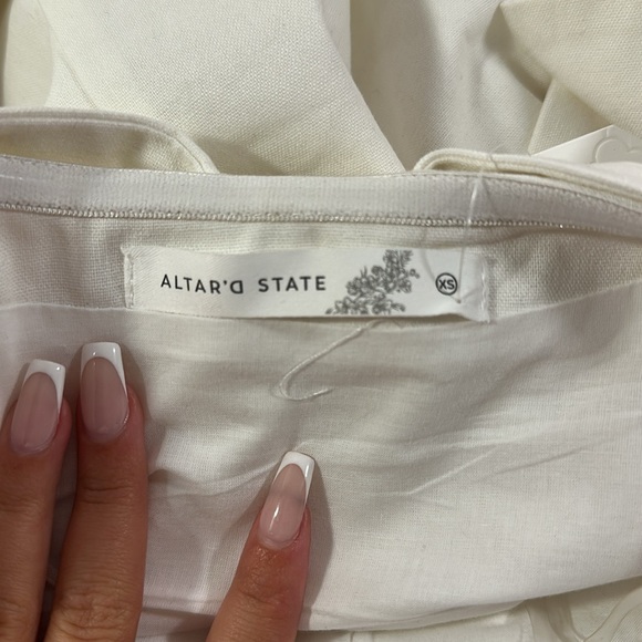 Altar'd State White Dress with Elegant Bow - Picture 4 of 6